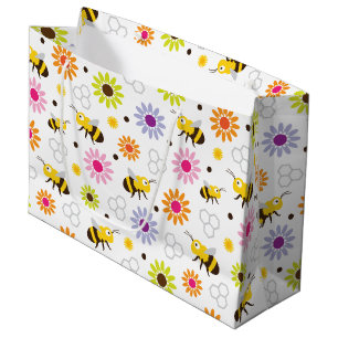 Bee & Flowers Large Gift Bag