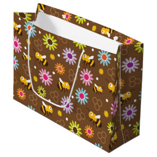 Bee & Flowers Large Gift Bag