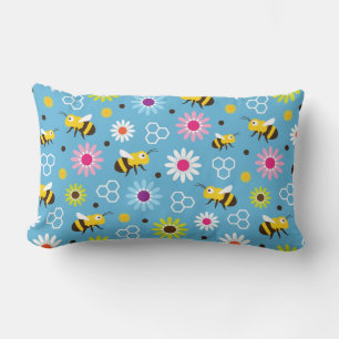 Bee & Flowers Lumbar Cushion