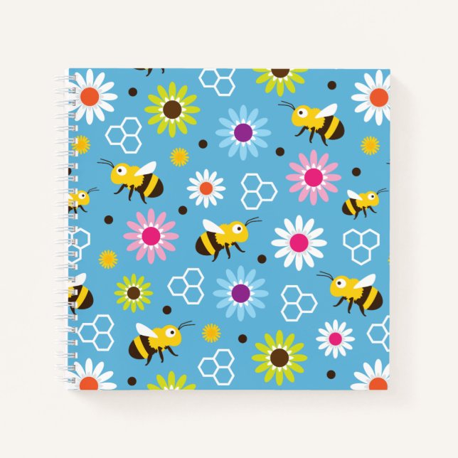 Bee & Flowers Notebook (Front)
