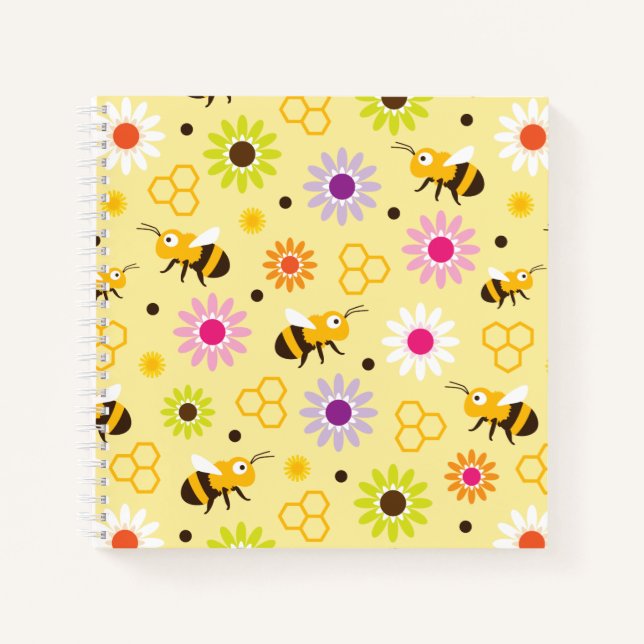 Bee & Flowers Notebook (Front)