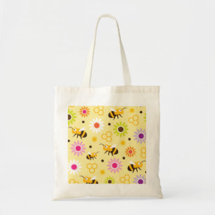 Bee & Flowers Tote Bag