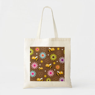 Bee & Flowers Tote Bag