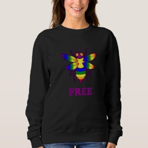 Bee Free Bee Motivational Lgbtq Gay Pride Sweatshirt