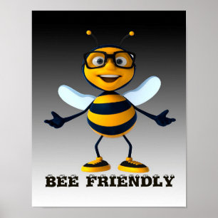 Bee Friendly Bee Gifts ,I Love Bee,Beekeeping Gift Poster