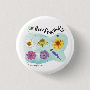 Bee friendly - Harmonious Nature 3 Cm Round Badge