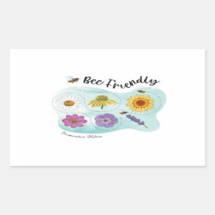 Bee friendly - Harmonious Nature  Rectangular Sticker