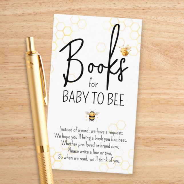 Bee Gender Neutral Baby Shower Book Request Enclosure Card (Creator Uploaded)