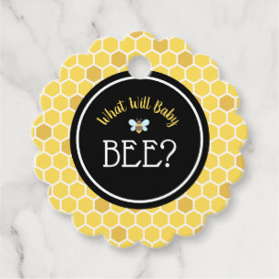 Bee Gender Reveal Baby Shower Favour Tags