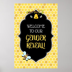 Bee Gender Reveal Baby Shower Welcome Sign