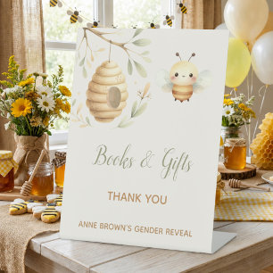 Bee Gender Reveal Books & Gifts Pedestal Sign