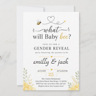 Bee Gender Reveal Invitation