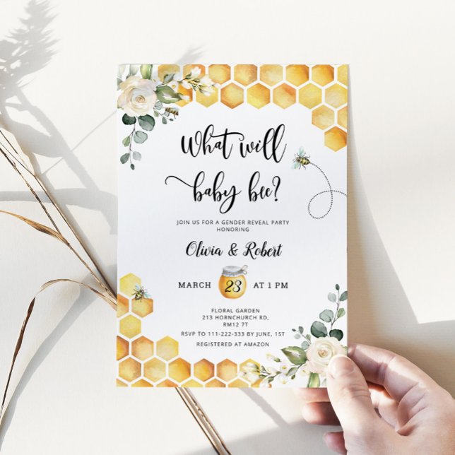 Bee gender reveal invitation (Creator Uploaded)