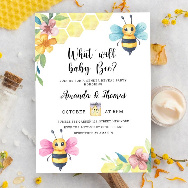 Bee gender reveal invitation (Creator Uploaded)