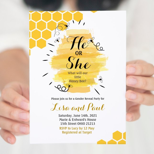 Bee Gender Reveal Invitation (Creator Uploaded)