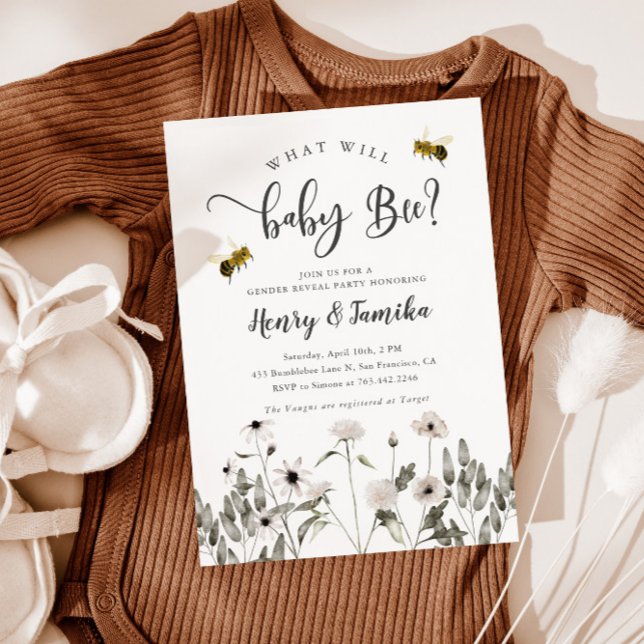 Bee Gender Reveal Invitation | What Will Baby Bee? (Creator Uploaded)
