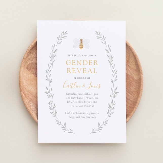 Bee Gender Reveal Party Invitation (Creator Uploaded)