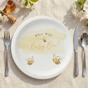 Bee Gender Reveal Party Plates What Will Baby Bee
