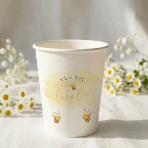 Bee Gender Reveal Party What Will Baby Bee Paper Cups