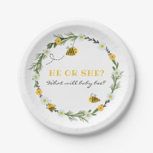 Bee Gender Reveal Plate