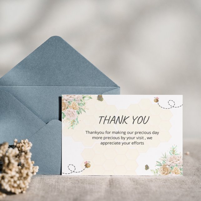 Bee gender reveal thank you card (Creator Uploaded)