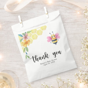 Bee girl baby shower - sweet as can bee favour bag