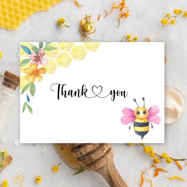 Bee girl baby shower thank you card (Creator Uploaded)
