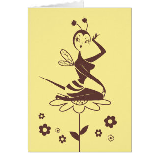 Bee Girl card by Miss Fluff