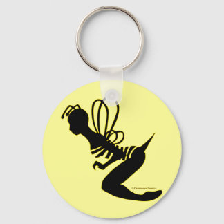 Bee Girl Silhouette Keychain