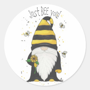 Bee Gnome - Just BEE you! Classic Round Sticker