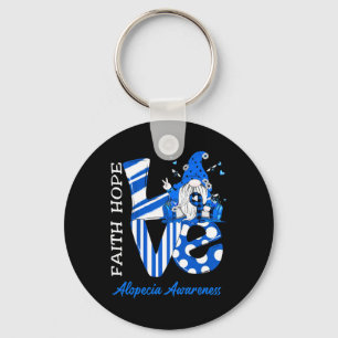 Bee Gnome Love Alopecia Awareness  Key Ring