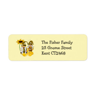 Bee Gnome Sunflower Return Address Labels