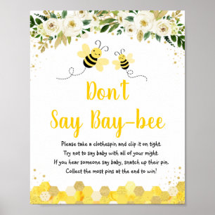 Bee Gold Floral Don't Say Baby Game Poster