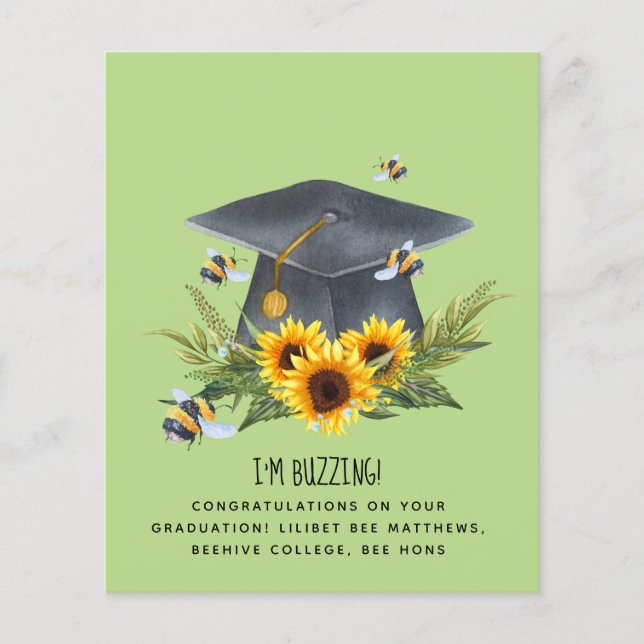BEE Graduation Gift - Fun Im Buzzing Personalized Flyer (Front)