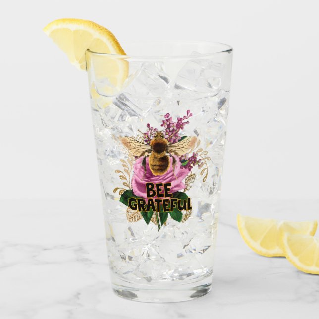 Bee Grateful Glass (Front Ice)