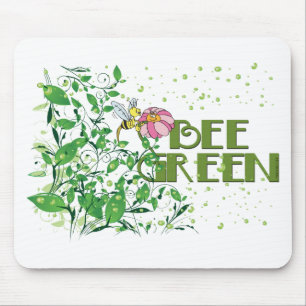 Bee Green Mouse Pad