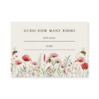 Bee Guess How Many Kisses Bridal Shower Game Card