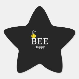 Bee Happy Be Yourself Funny Bee Lover Gifts Star Sticker