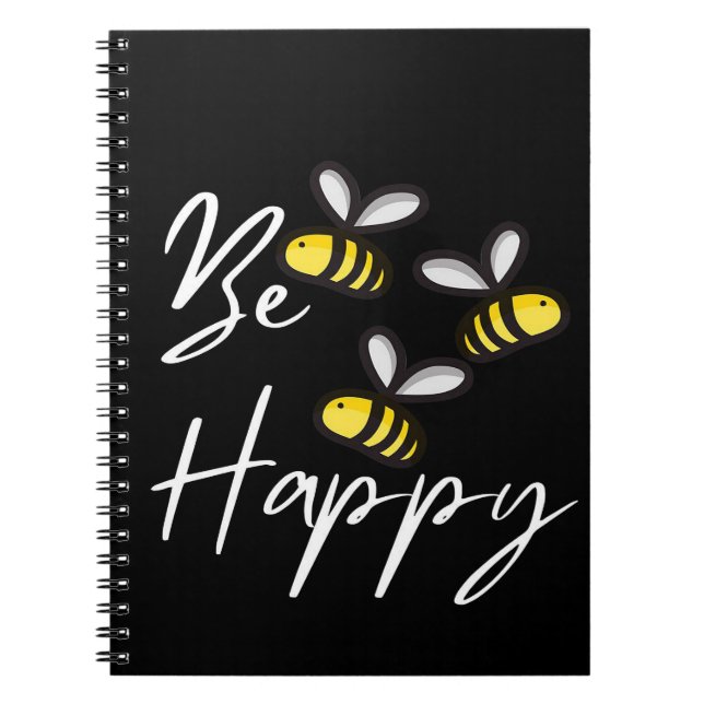 Bee Happy Bee Gifts ,I Love Bee, Beekeeping Gift Notebook (Front)