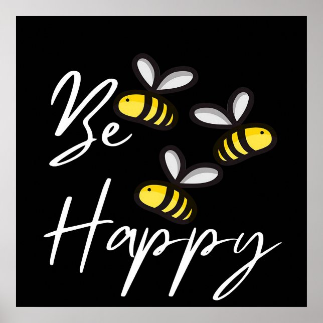 Bee Happy Bee Gifts ,I Love Bee, Beekeeping Gift Poster (Front)