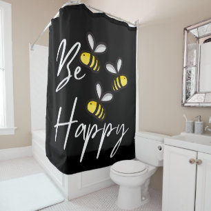 Bee Happy Bee Gifts ,I Love Bee, Beekeeping Gift Shower Curtain