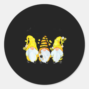 Bee Happy Bee Gnome Spring  Classic Round Sticker