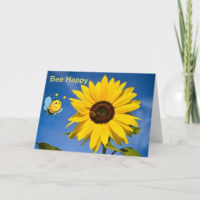 Bee Happy. Blank card (Front)