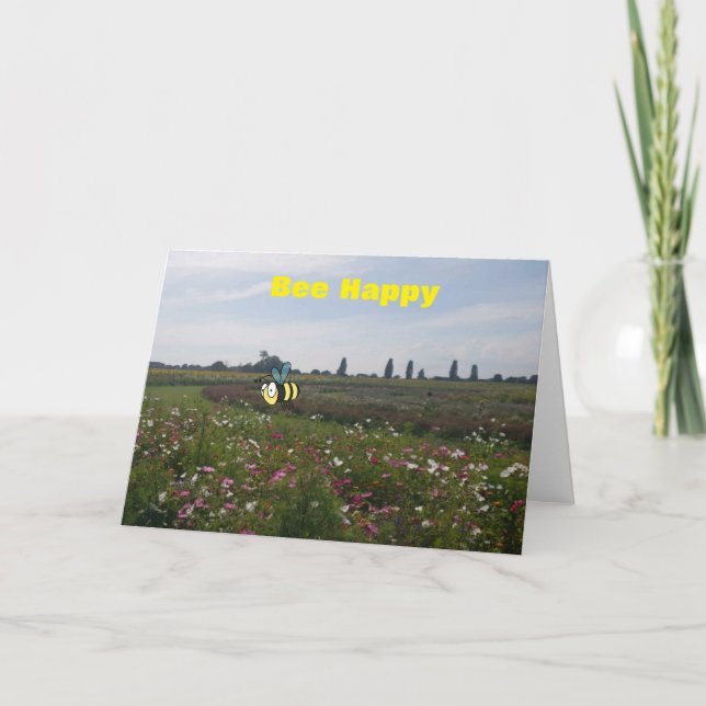 Bee Happy. Blank card (Front)