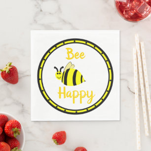 Bee Happy Bumble Bee Party Napkin