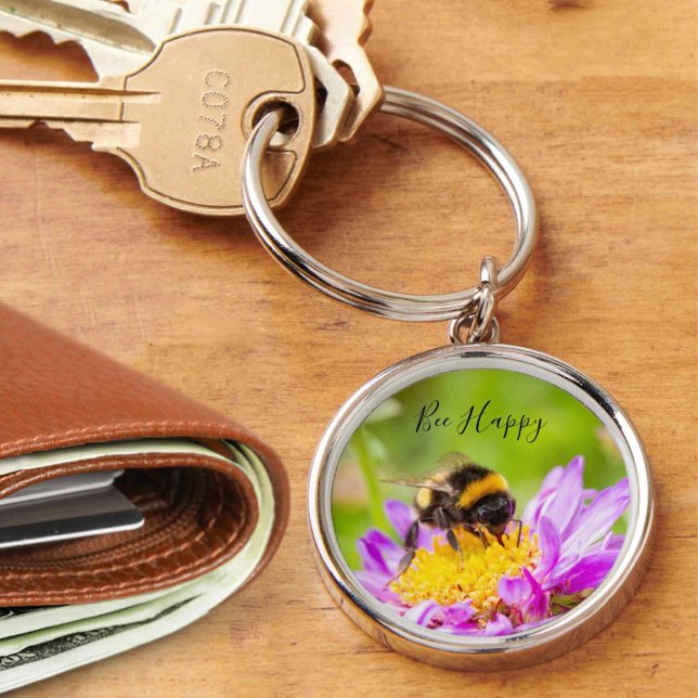 Bee Happy Bumblebee  Key Ring (Creator Uploaded)