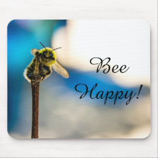 Bee Happy Bumblebee Mousepad