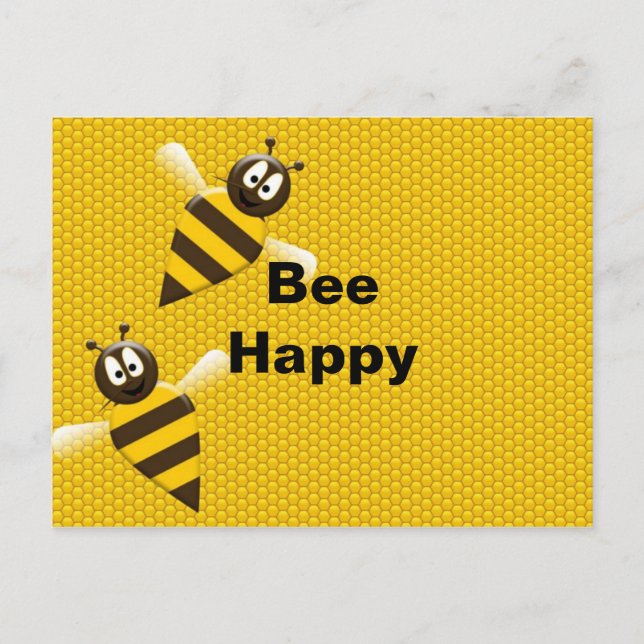 Bee Happy Bumblebee Postcard (Front)