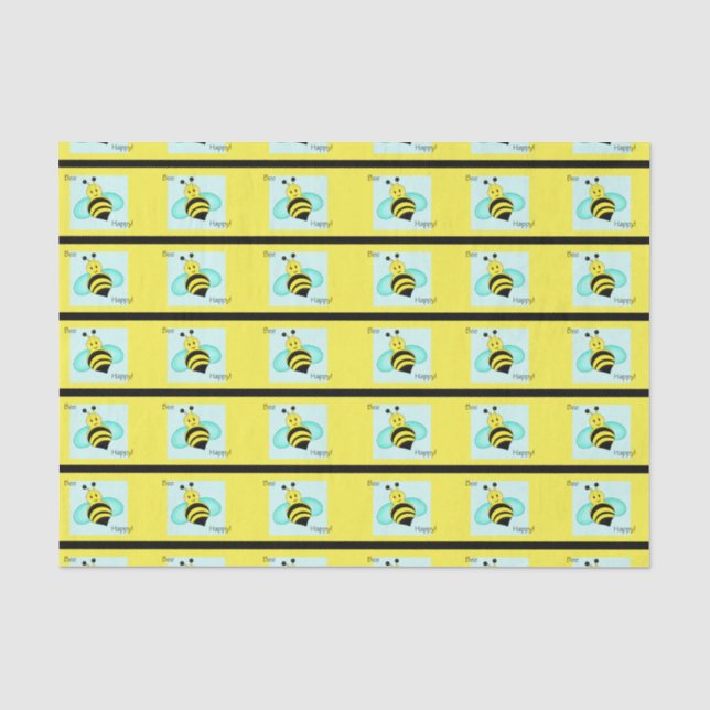 "Bee Happy Bumblebee Tissue Paper (Front)