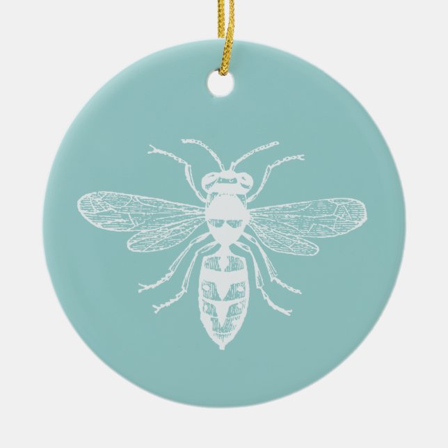 Bee Happy Ceramic Tree Decoration (Front)